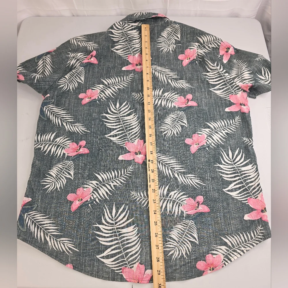 Sonoma Floral Print Button Down Shirt Size Large Modern Fit Flexwear E-2867 - Picture 8 of 8